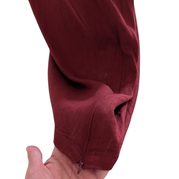 Kaliyana Zipper Top Brick Roma Rust Red Linen Blend Tunic Witchy Y2K Women S/M - Picture 6 of 13